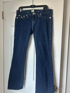 Vintage Low Rise True Religion Dark Indigo Flare Jeans